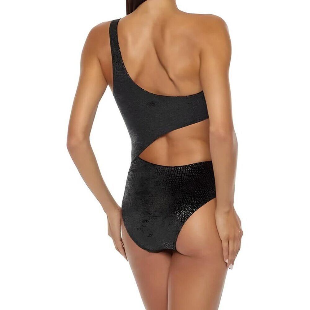 Solid & Striped Claudia One Shoulder Textured One Piece Blackout M NWT - Picture 2 of 11